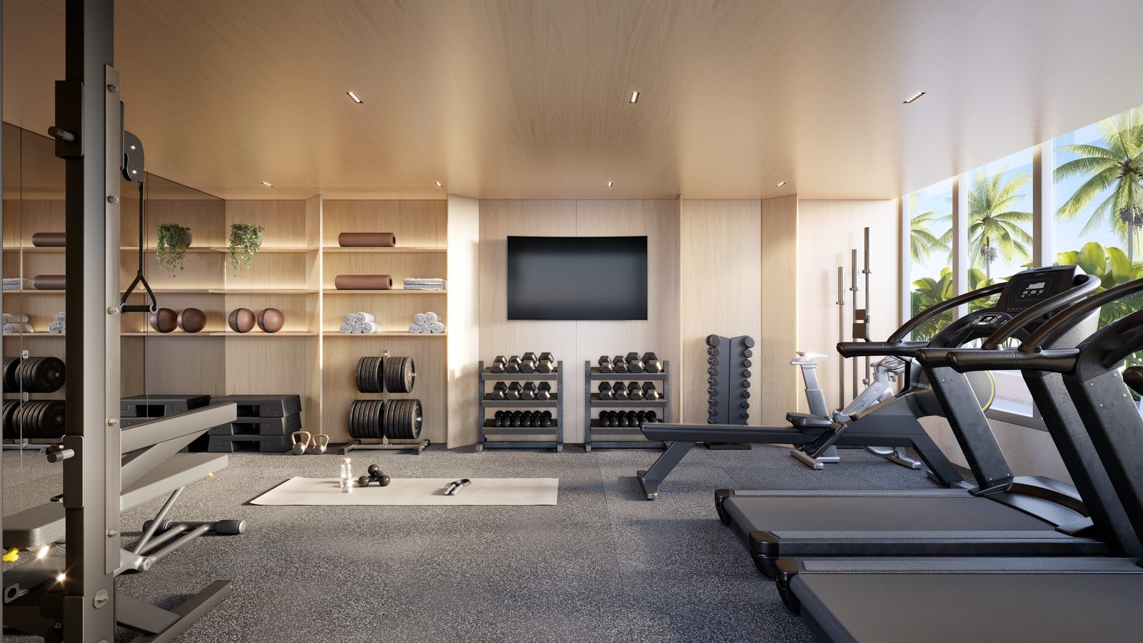Academia do Lumini, com aparelhos e luz natural